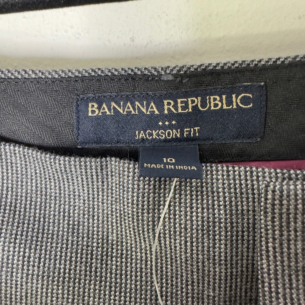 Banana Republic Jackson Pants Womens 10 Wool Business Trousers Gray Mid Rise NWT - Picture 3 of 7